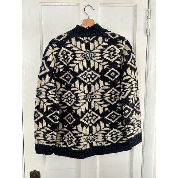 Vintage Ralph Lauren Hand Knit 100% Worsted Wool Fair Isle Sweater Size Medium - Picture 6 of 6